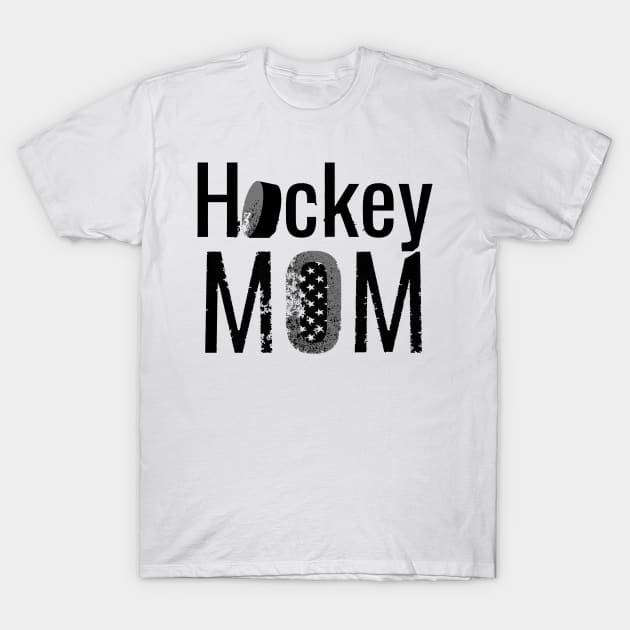 The Hockey Mom Black Design T-Shirt by M Dee Signs
